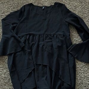 SHEIN Black Flared Sleeve Blouse